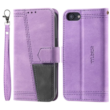 TTUDRCH Style 004 For iPhone 16e Leather Case RFID Blocking Wallet Stand Phone Cover with Strap - Purple