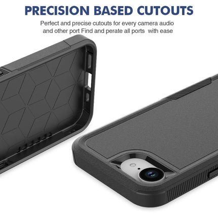 For iPhone 16e Case 2 in 1 PC + TPU Shockproof Phone Cover