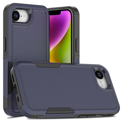 For iPhone 16e Case 2 in 1 PC + TPU Shockproof Phone Cover - Dark Blue