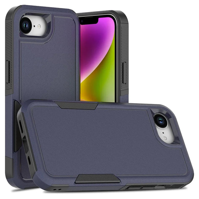 For iPhone 16e Case 2 in 1 PC + TPU Shockproof Phone Cover - Dark Blue