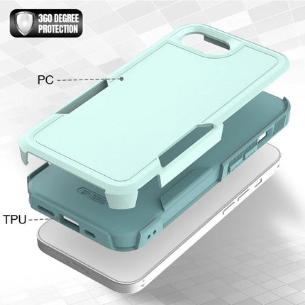 For iPhone 16e Case 2 in 1 PC + TPU Shockproof Phone Cover