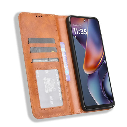 For Motorola Moto G (2025) 5G Retro PU Leather Case Phone Wallet Stand Cover