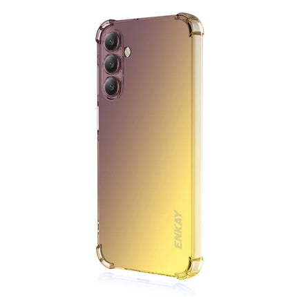 For Samsung Galaxy A36 5G Case ENKAY Gradient Series Thickened Four Corner Anti-Drop TPU Phone Cover - Black / Gold