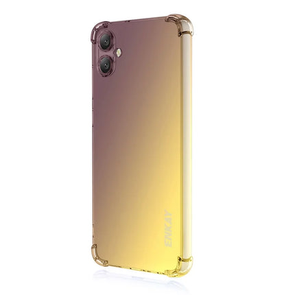For Samsung Galaxy A06 Case ENKAY Gradient Series Thickened Four Corner Anti-Drop TPU Phone Cover - Black / Gold