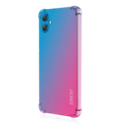 For Samsung Galaxy A06 Case ENKAY Gradient Series Thickened Four Corner Anti-Drop TPU Phone Cover - Blue / Pink