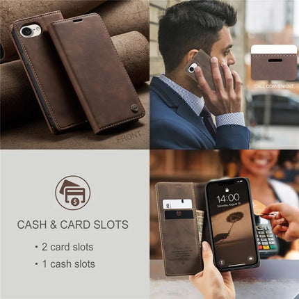For iPhone 16e Wallet Case CASEME 013 Series PU Leather Phone Cover Stand