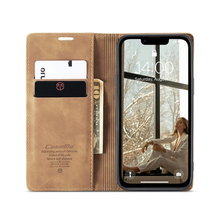 For iPhone 16e Wallet Case CASEME 013 Series PU Leather Phone Cover Stand