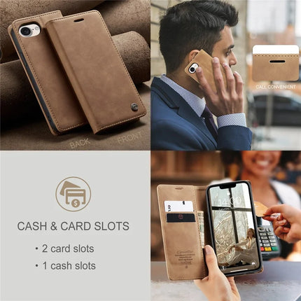 For iPhone 16e Wallet Case CASEME 013 Series PU Leather Phone Cover Stand