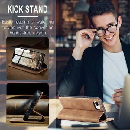 For iPhone 16e Wallet Case CASEME 013 Series PU Leather Phone Cover Stand