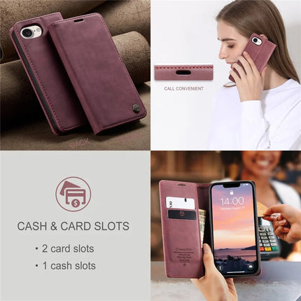 For iPhone 16e Wallet Case CASEME 013 Series PU Leather Phone Cover Stand