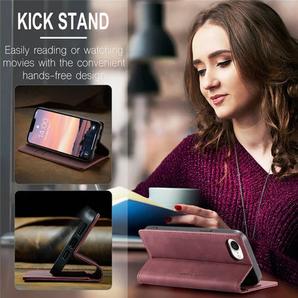 For iPhone 16e Wallet Case CASEME 013 Series PU Leather Phone Cover Stand