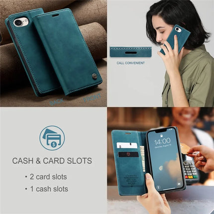 For iPhone 16e Wallet Case CASEME 013 Series PU Leather Phone Cover Stand