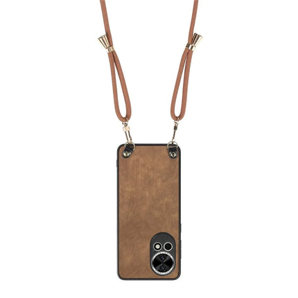 For Huawei nova 13 5G Retro Leather Phone Back Cover with Adjustable Strap
