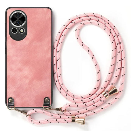 For Huawei nova 13 5G Retro Leather Phone Back Cover with Adjustable Strap