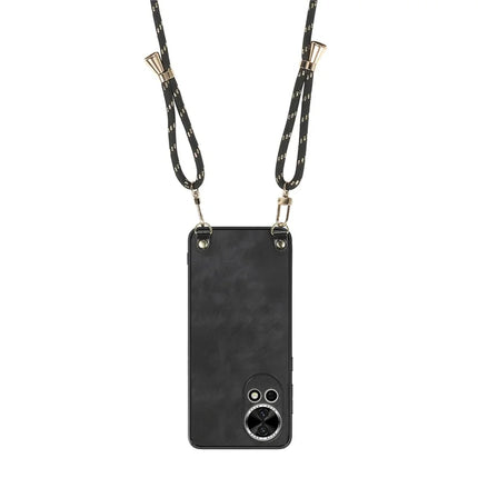 For Huawei nova 13 5G Retro Leather Phone Back Cover with Adjustable Strap