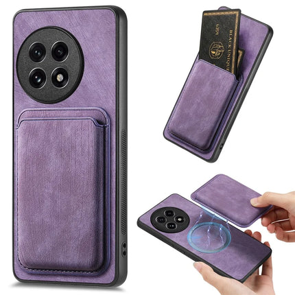For OnePlus Ace 5 5G / OnePlus Ace 5 Pro 5G Case Retro Leather TPU Phone Back Cover with Detachable Card Slot - Purple