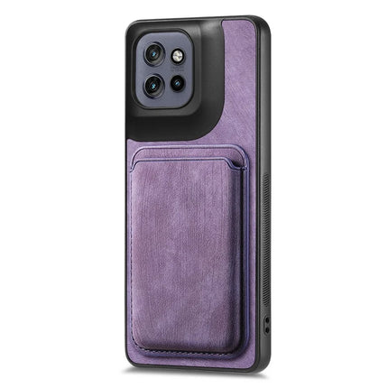 For Motorola Edge 50 Neo 5G Case Retro Leather TPU Phone Back Cover with Detachable Card Slot