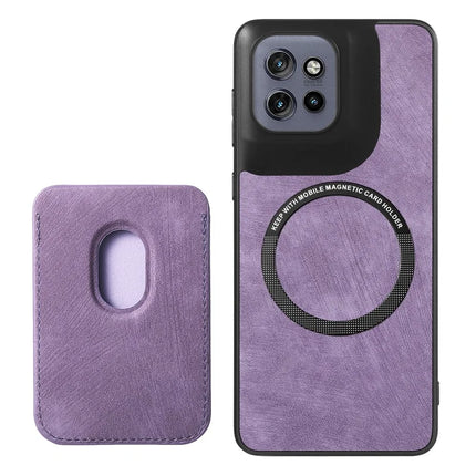 For Motorola Edge 50 Neo 5G Case Retro Leather TPU Phone Back Cover with Detachable Card Slot