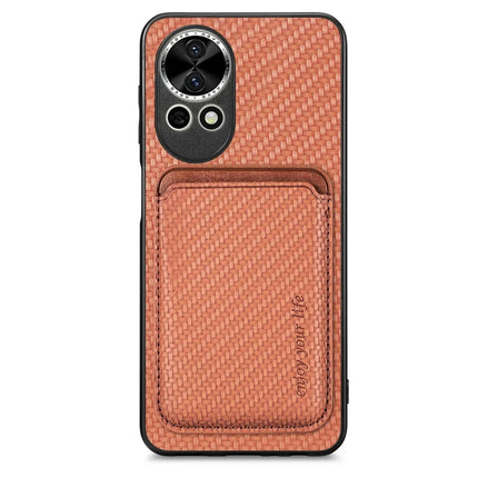 For Huawei nova 13 5G Case Magnetic Detachable Card Holder Phone Back Cover - Brown