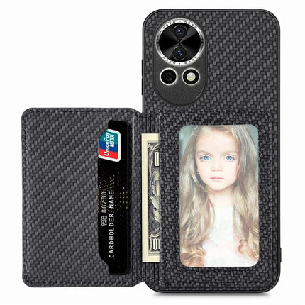For Huawei nova 13 5G Case RFID Blocking Carbon Fiber Leather Phone Back Cover with Card Holder