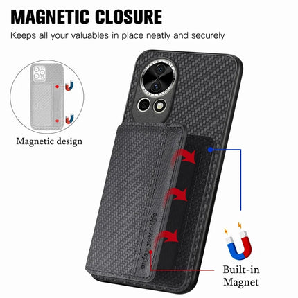 For Huawei nova 13 5G Case RFID Blocking Carbon Fiber Leather Phone Back Cover with Card Holder