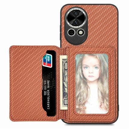 For Huawei nova 13 5G Case RFID Blocking Carbon Fiber Leather Phone Back Cover with Card Holder