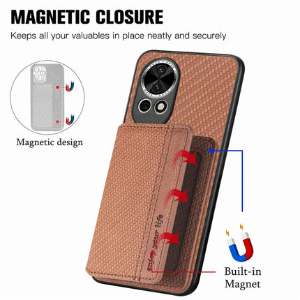 For Huawei nova 13 5G Case RFID Blocking Carbon Fiber Leather Phone Back Cover with Card Holder