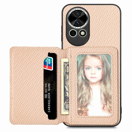 For Huawei nova 13 5G Case RFID Blocking Carbon Fiber Leather Phone Back Cover with Card Holder