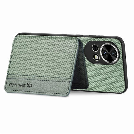 For Huawei nova 13 5G Case RFID Blocking Carbon Fiber Leather Phone Back Cover with Card Holder
