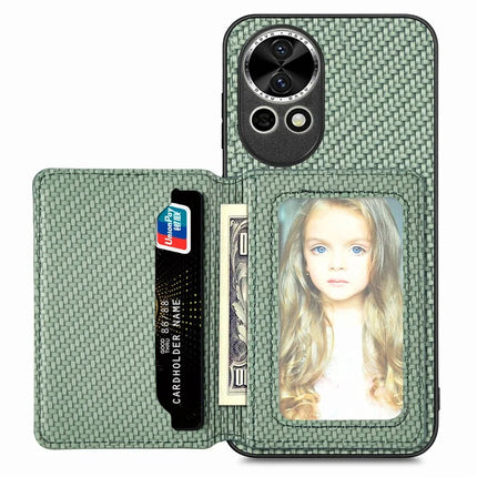 For Huawei nova 13 5G Case RFID Blocking Carbon Fiber Leather Phone Back Cover with Card Holder