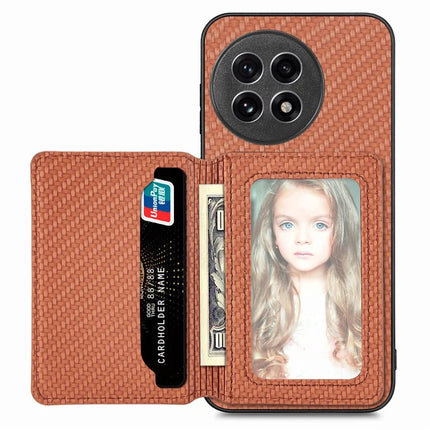 For OnePlus Ace 5 5G / OnePlus Ace 5 Pro 5G Case RFID Blocking Carbon Fiber Leather Phone Back Cover with Card Holder