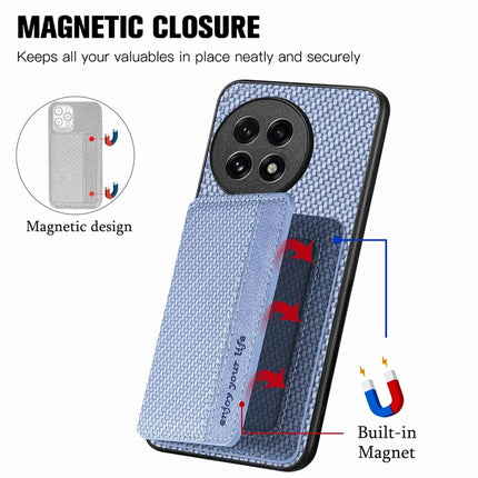 For OnePlus Ace 5 5G / OnePlus Ace 5 Pro 5G Case RFID Blocking Carbon Fiber Leather Phone Back Cover with Card Holder