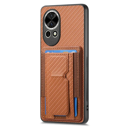 For Huawei nova 13 5G Case with Card Holder Kickstand Fiber Pattern Leather Back Cover
