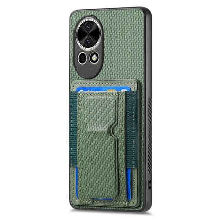 For Huawei nova 13 5G Case with Card Holder Kickstand Fiber Pattern Leather Back Cover