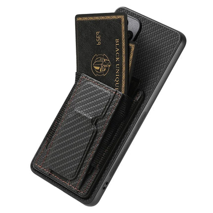 For Huawei nova 13 5G Case with Card Holder Kickstand Fiber Pattern Leather Back Cover
