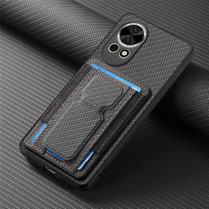 For Huawei nova 13 5G Case with Card Holder Kickstand Fiber Pattern Leather Back Cover