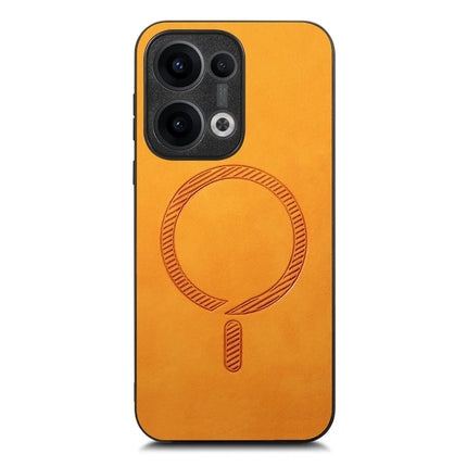 For Oppo Reno13 5G (Global) Leather Back Case Compatible with MagSafe Skin-touch Phone Cover