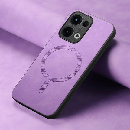 For Oppo Reno13 5G (Global) Leather Back Case Compatible with MagSafe Skin-touch Phone Cover