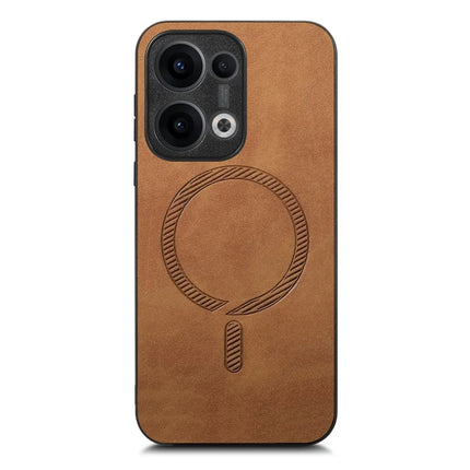 For Oppo Reno13 5G (Global) Leather Back Case Compatible with MagSafe Skin-touch Phone Cover