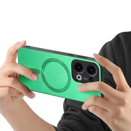 For Oppo Reno13 5G (Global) Leather Back Case Compatible with MagSafe Skin-touch Phone Cover