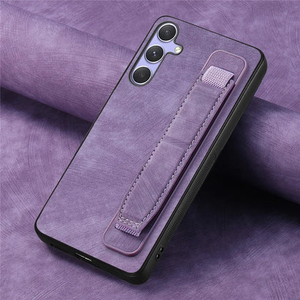 For Samsung Galaxy A56 5G Case with Wristband Kickstand Leather + TPU Phone Cover