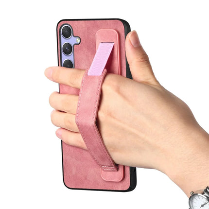 For Samsung Galaxy A56 5G Case with Wristband Kickstand Leather + TPU Phone Cover