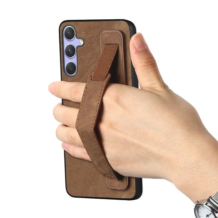For Samsung Galaxy A36 5G Case with Wristband Kickstand Leather + TPU Phone Cover