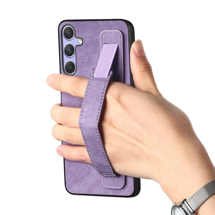 For Samsung Galaxy A36 5G Case with Wristband Kickstand Leather + TPU Phone Cover