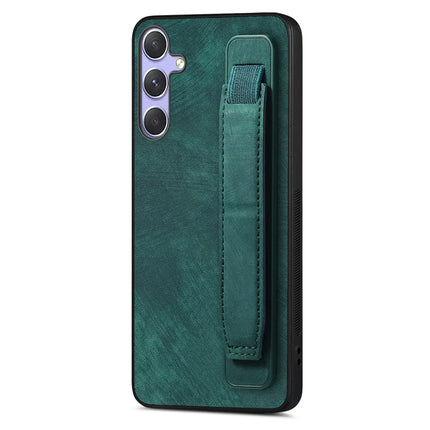 For Samsung Galaxy A36 5G Case with Wristband Kickstand Leather + TPU Phone Cover - Green