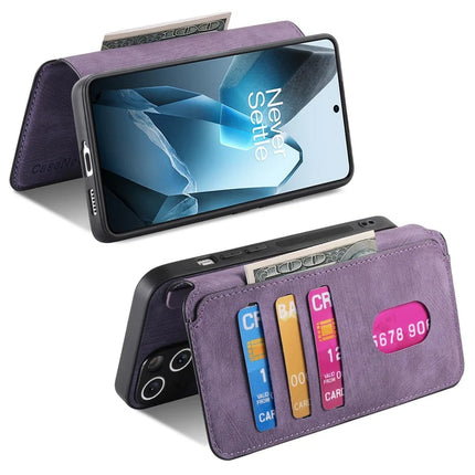 For OnePlus Ace 5 5G / OnePlus Ace 5 Pro 5G Case CASENEO Detachable Magnetic RFID Block Leather Phone Wallet Cover - Purple