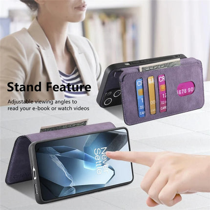 For OnePlus Ace 5 5G / OnePlus Ace 5 Pro 5G Case CASENEO Detachable Magnetic RFID Block Leather Phone Wallet Cover - Purple