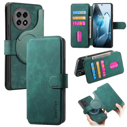 For OnePlus Ace 5 5G / OnePlus Ace 5 Pro 5G Case CASENEO Detachable Magnetic RFID Block Leather Phone Wallet Cover - Green