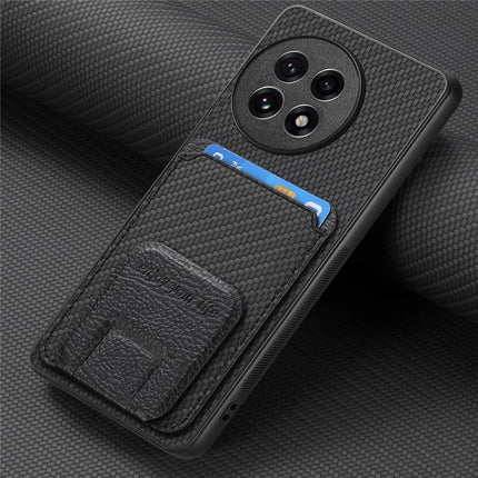 For OnePlus Ace 5 5G / OnePlus Ace 5 Pro 5G Case Card Holder Carbon Fiber Texture Leather Coated TPU Phone Cover