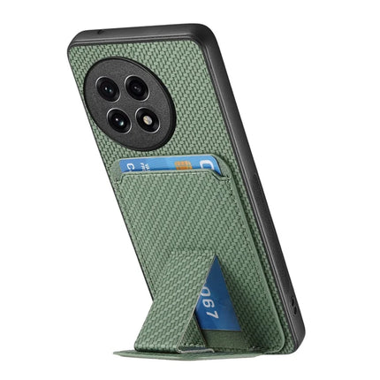 For OnePlus Ace 5 5G / OnePlus Ace 5 Pro 5G Case Card Holder Carbon Fiber Texture Leather Coated TPU Phone Cover